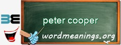 WordMeaning blackboard for peter cooper